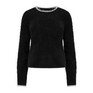 Capucine sweater black white trim
