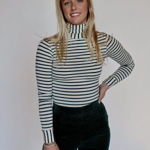 Colette turtleneck green stripe